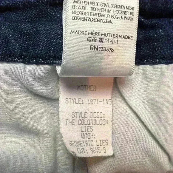 Mother Colorblock Looker Geometric Lies Denim Size 31 - Picture 10 of 10